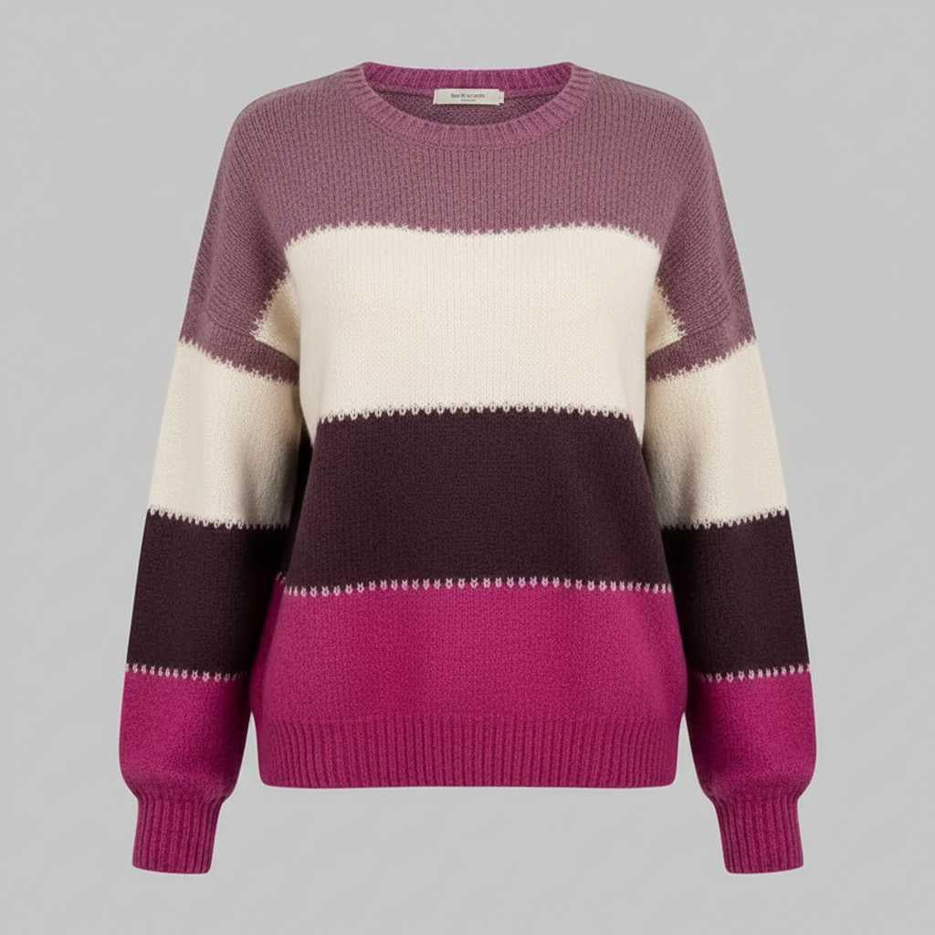 Gestreiftes Sweatshirt für Frauen | Bequemer Pullover
