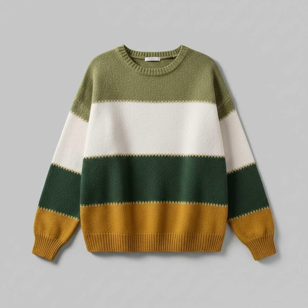 Gestreiftes Sweatshirt für Frauen | Bequemer Pullover