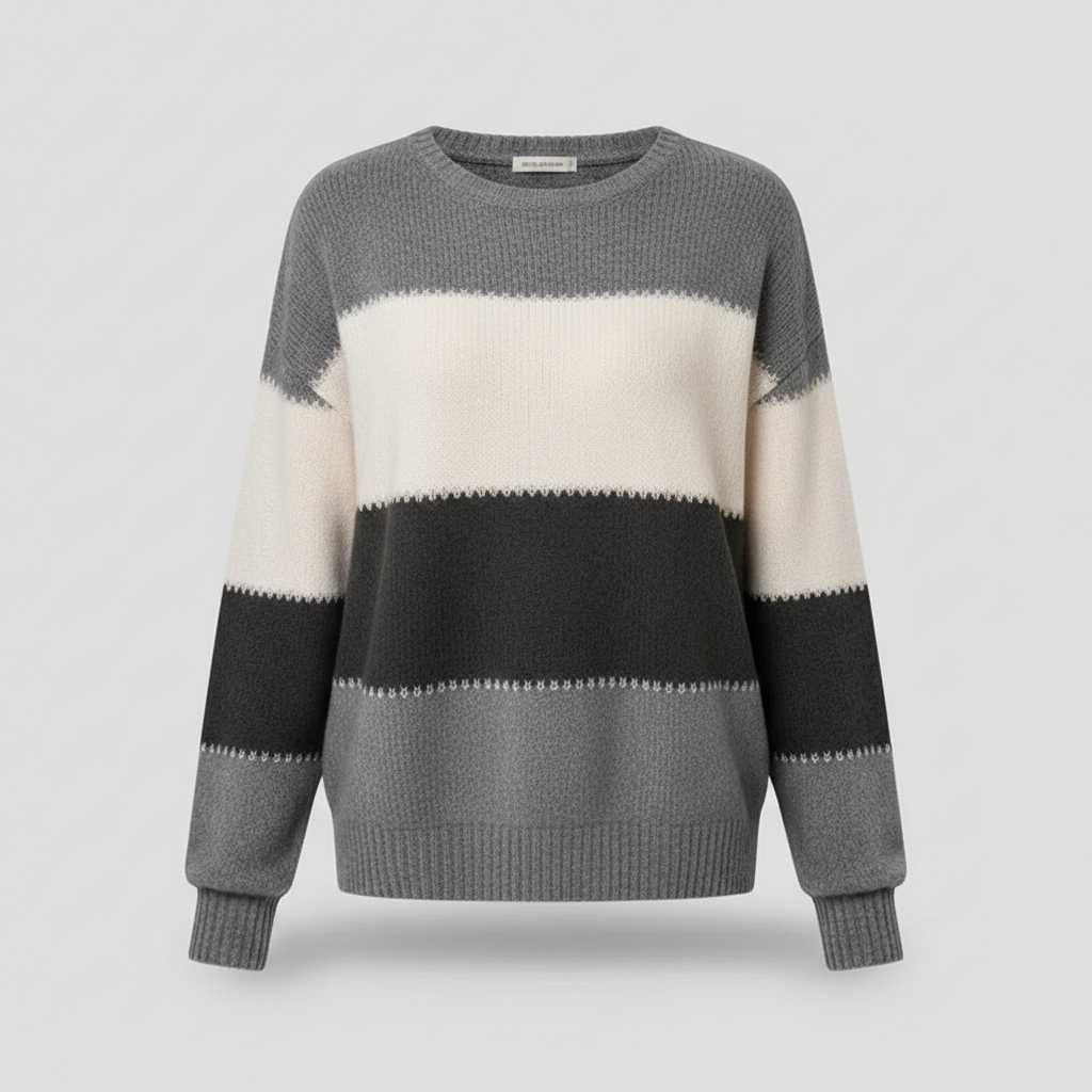 Gestreiftes Sweatshirt für Frauen | Bequemer Pullover