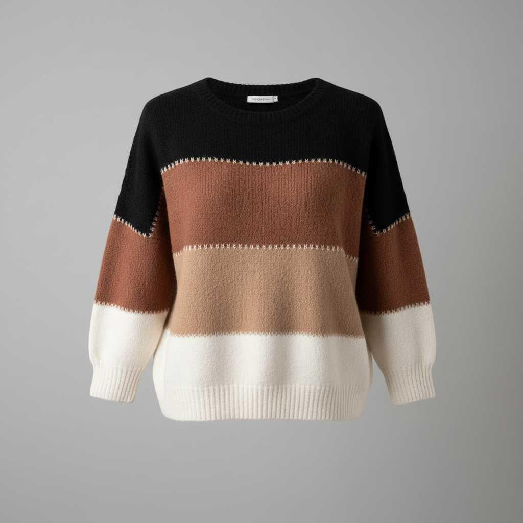 Gestreiftes Sweatshirt für Frauen | Bequemer Pullover