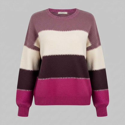 Gestreiftes Sweatshirt für Frauen | Bequemer Pullover