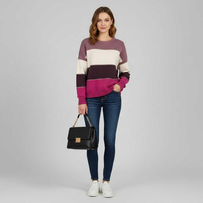 Gestreiftes Sweatshirt für Frauen | Bequemer Pullover