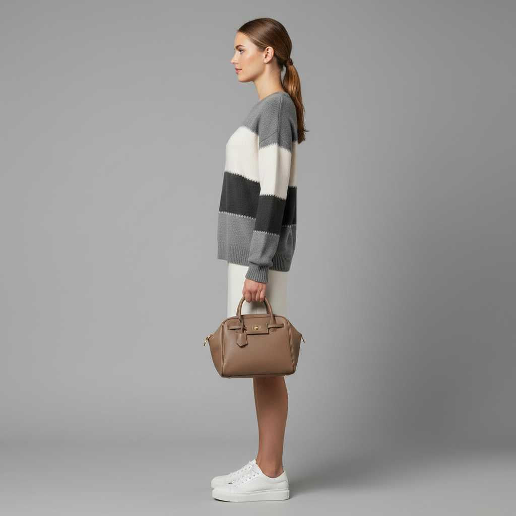 Gestreiftes Sweatshirt für Frauen | Bequemer Pullover