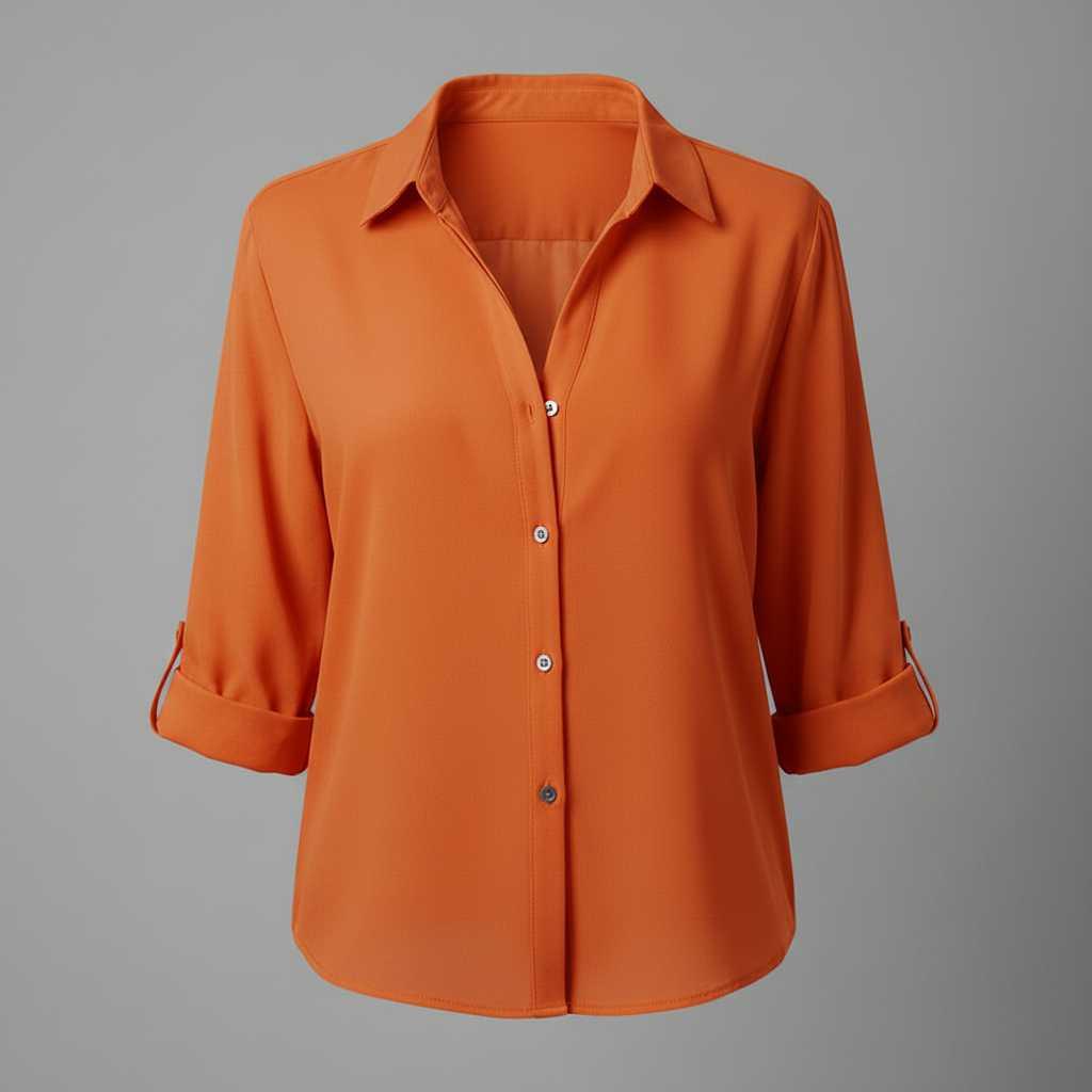 Graue Damenbluse | Lässige Bluse mit Kragen und Knopfleiste