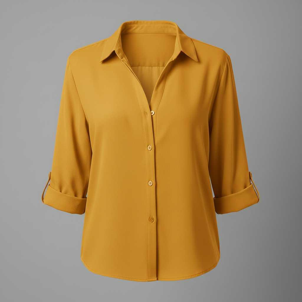 Graue Damenbluse | Lässige Bluse mit Kragen und Knopfleiste
