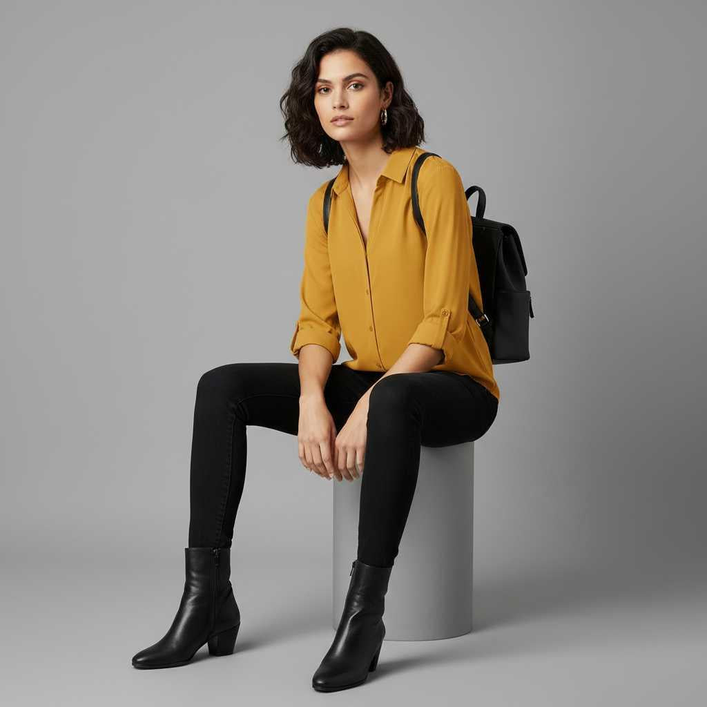Graue Damenbluse | Lässige Bluse mit Kragen und Knopfleiste