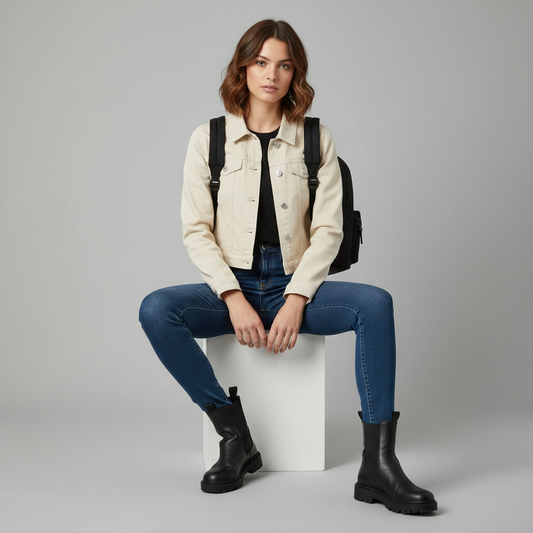 Jeansjacke Damen | Herbstliche Damenjacke aus Baumwolle