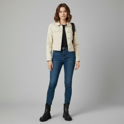 Jeansjacke Damen | Herbstliche Damenjacke aus Baumwolle