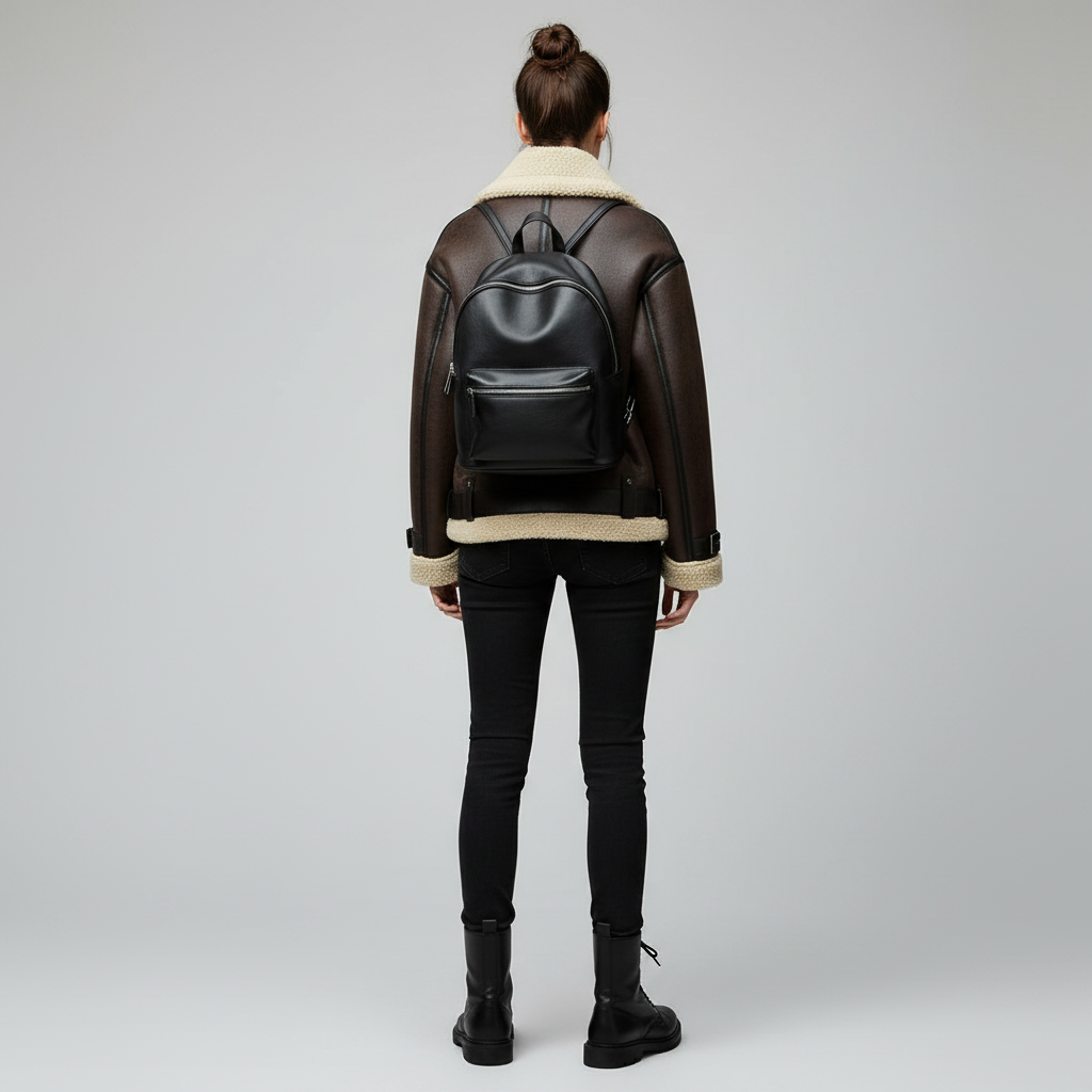 Karina | Elegante Jacke mit Revers aus Kunstmaterial