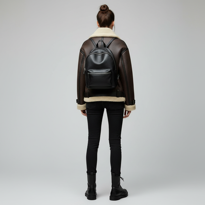 Karina | Elegante Jacke mit Revers aus Kunstmaterial