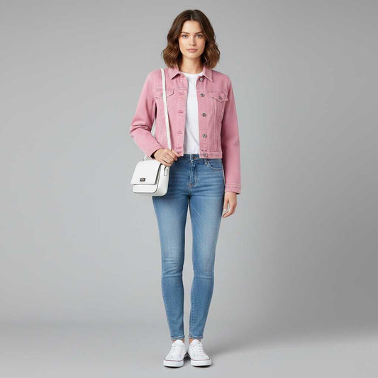 Monochrome Denimjacke | Damenjacke für Streetstyle