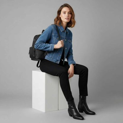 Monochrome Denimjacke | Damenjacke für Streetstyle