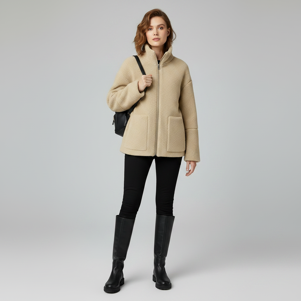 Oversized Damenjacke mit Stehkragen | Freizeitjacke