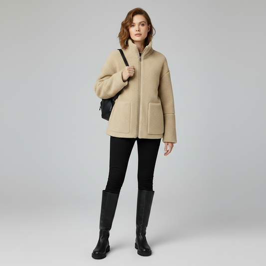 Oversized Damenjacke mit Stehkragen | Freizeitjacke