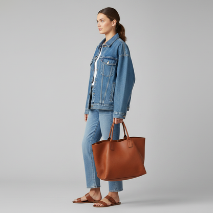 Oversized Jeansjacke mit Fransen | Damenmode