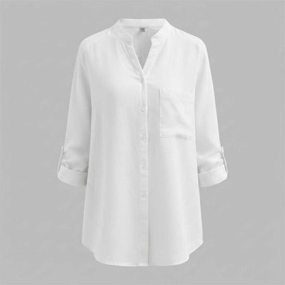 Vera | Weiße Damenbluse aus Baumwolle im Lässigen Stil