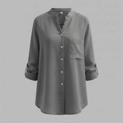 Vera | Weiße Damenbluse aus Baumwolle im Lässigen Stil