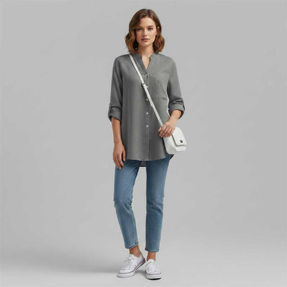 Vera | Weiße Damenbluse aus Baumwolle im Lässigen Stil