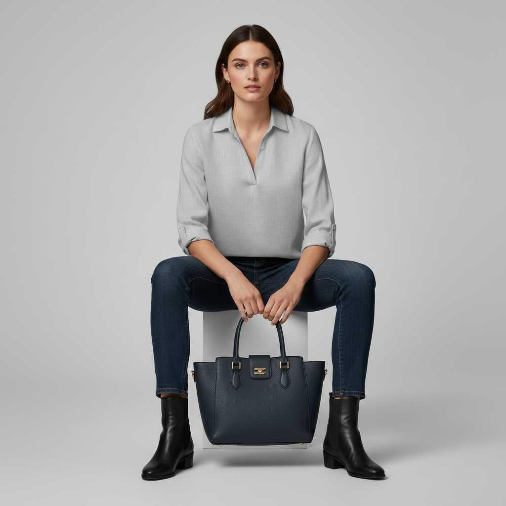 Weiße Bluse Damen mit V-Ausschnitt | Damenbluse Baumwoll-Leinen